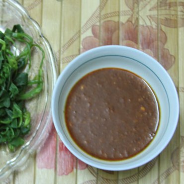 A small bowl of fermented bean paste