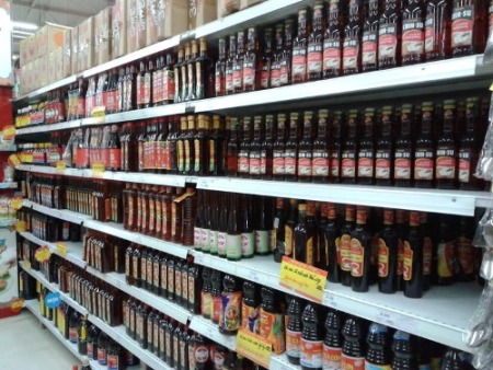 Vietnamese fish sauce on supermarket shelves